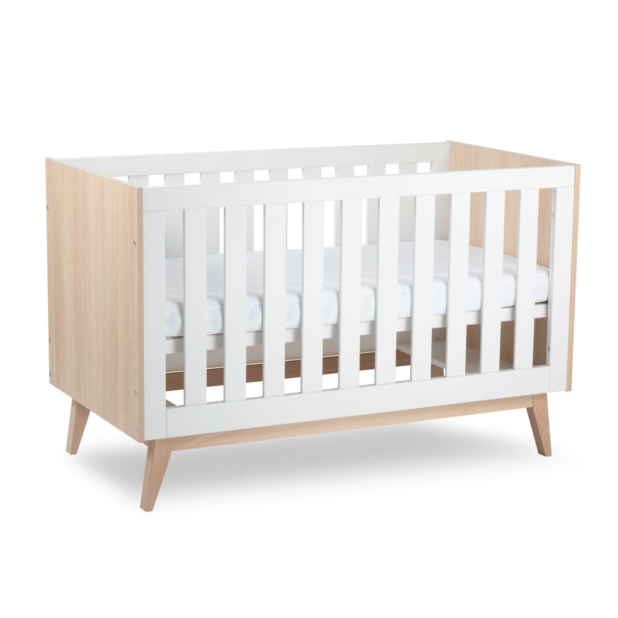 Oak and white outlet cot